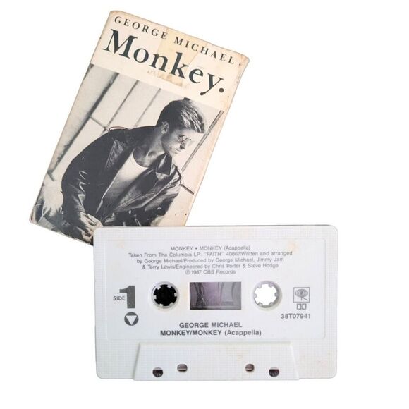 Vintage George Michael Monkey Cassette 1987 CBS Records Single Pop Rock - Picture 1 of 3